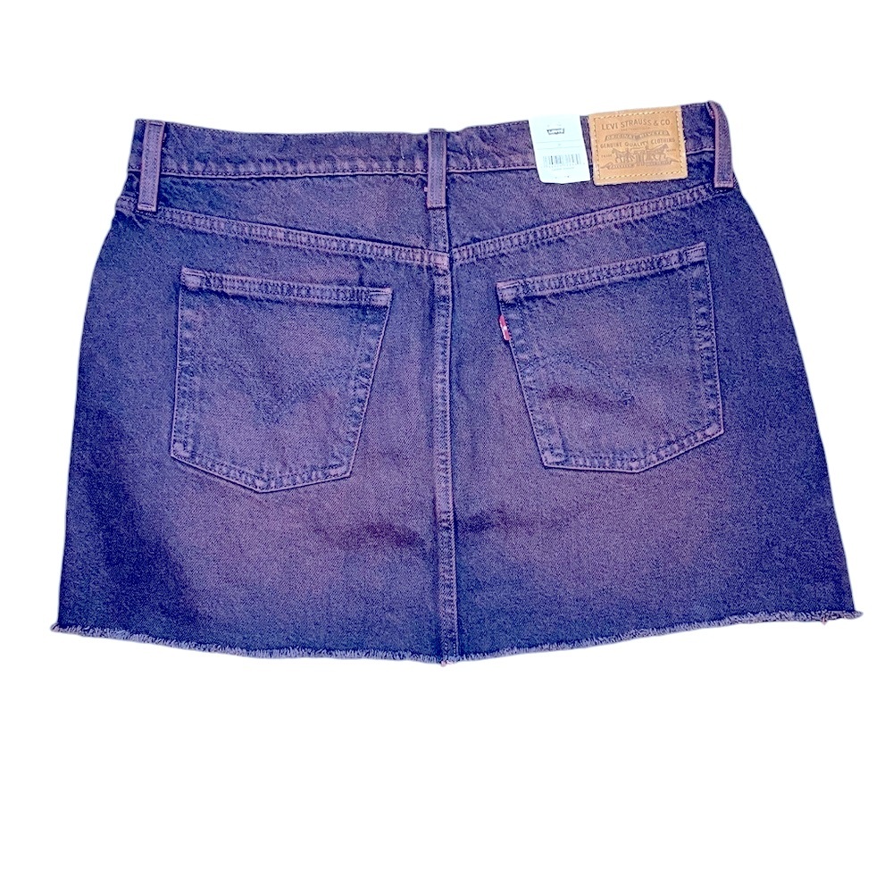 Levi's Denim Purple Burgundy Icon Raw Hem Skirt Size: 31/9 - Picture 4 of 7